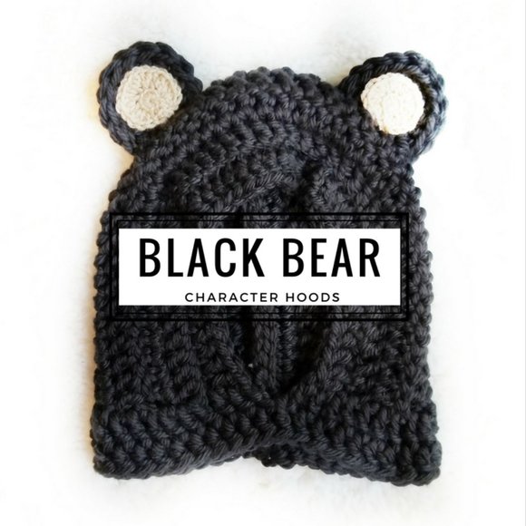 Animal Hood | BLACK BEAR | Hooded Scarf Costume - Picture 2 of 6